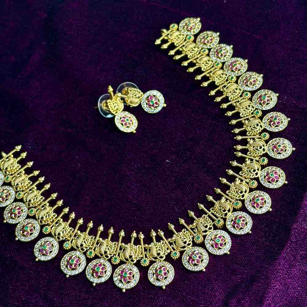 Premium Quality Traditional Peacock design Buttumala Necklace with Earrings N0174-CJ55