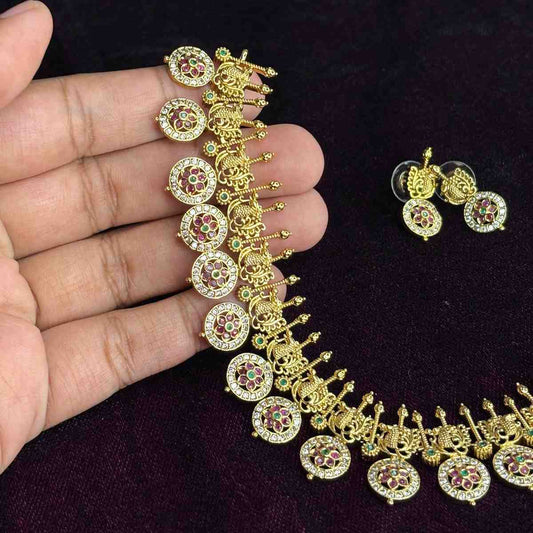 Premium Quality Traditional Peacock design Buttumala Necklace with Earrings N0174-CJ55