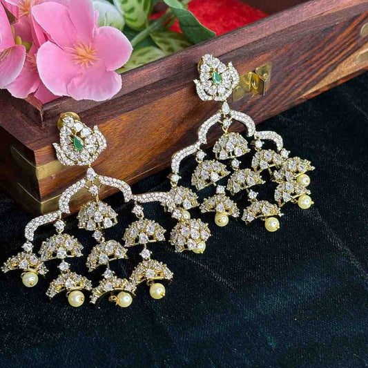 Premium Quality Grand Look Statement American Diamond earrings J0072-CN108