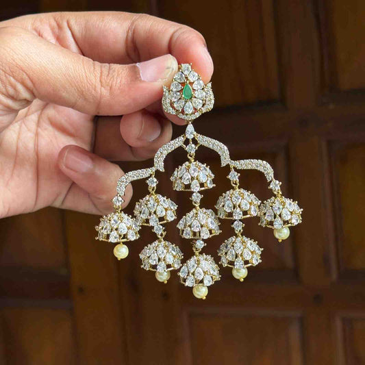 Premium Quality Grand Look Statement American Diamond earrings J0072-CN108