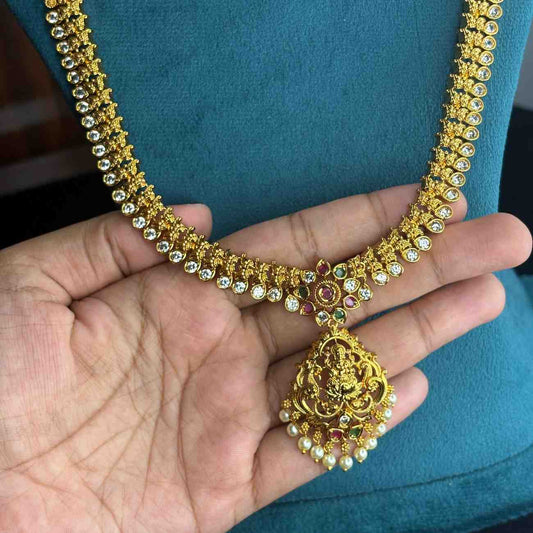 Premium Quality Lakshmi Haram of length 27 inch comes with Pairing Jhumka H0048-CS85