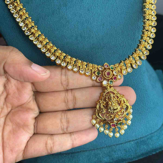 Premium Quality Lakshmi Haram of length 27 inch comes with Pairing Jhumka H0048-CS85