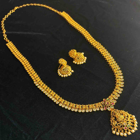 Premium Quality Lakshmi Haram of length 27 inch comes with Pairing Jhumka H0048-CS85