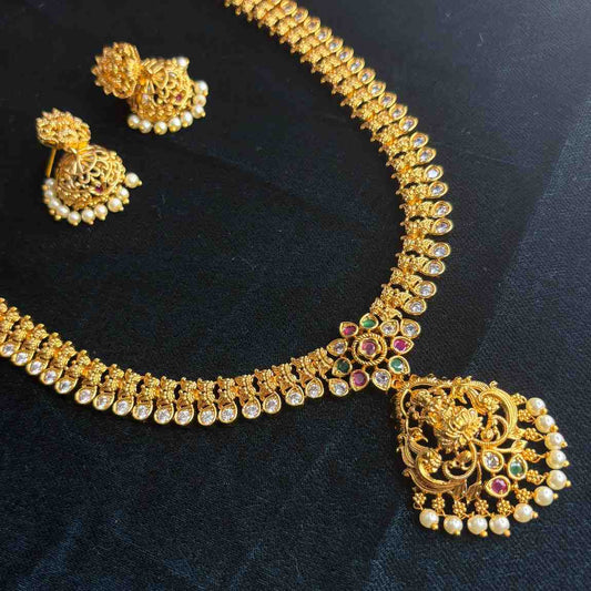 Premium Quality Lakshmi Haram of length 27 inch comes with Pairing Jhumka H0048-CS85