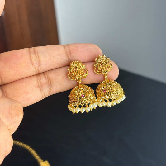 Premium Quality Lakshmi Haram of length 27 inch comes with Pairing Jhumka H0048-CS85