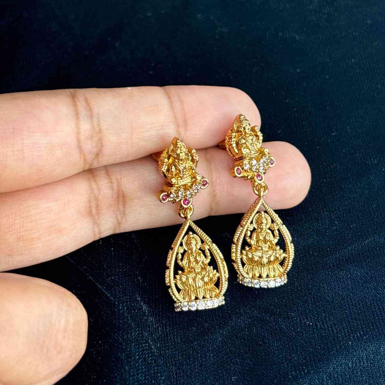 Premium Quality Light weight Lakshmi Earrings  J0081-CN20