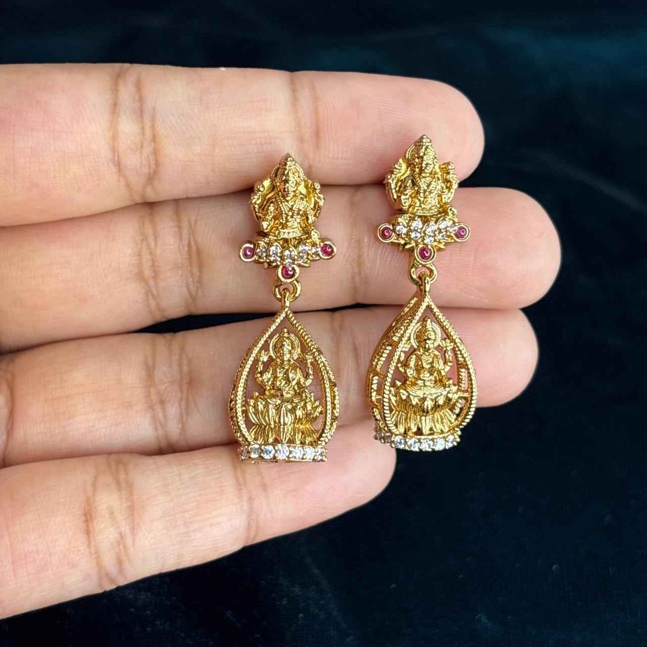 Premium Quality Light weight Lakshmi Earrings  J0081-CN20