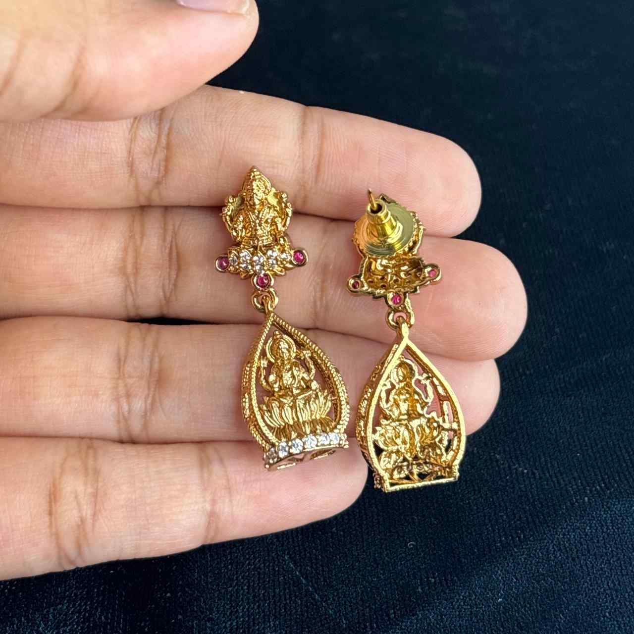 Premium Quality Light weight Lakshmi Earrings  J0081-CN20