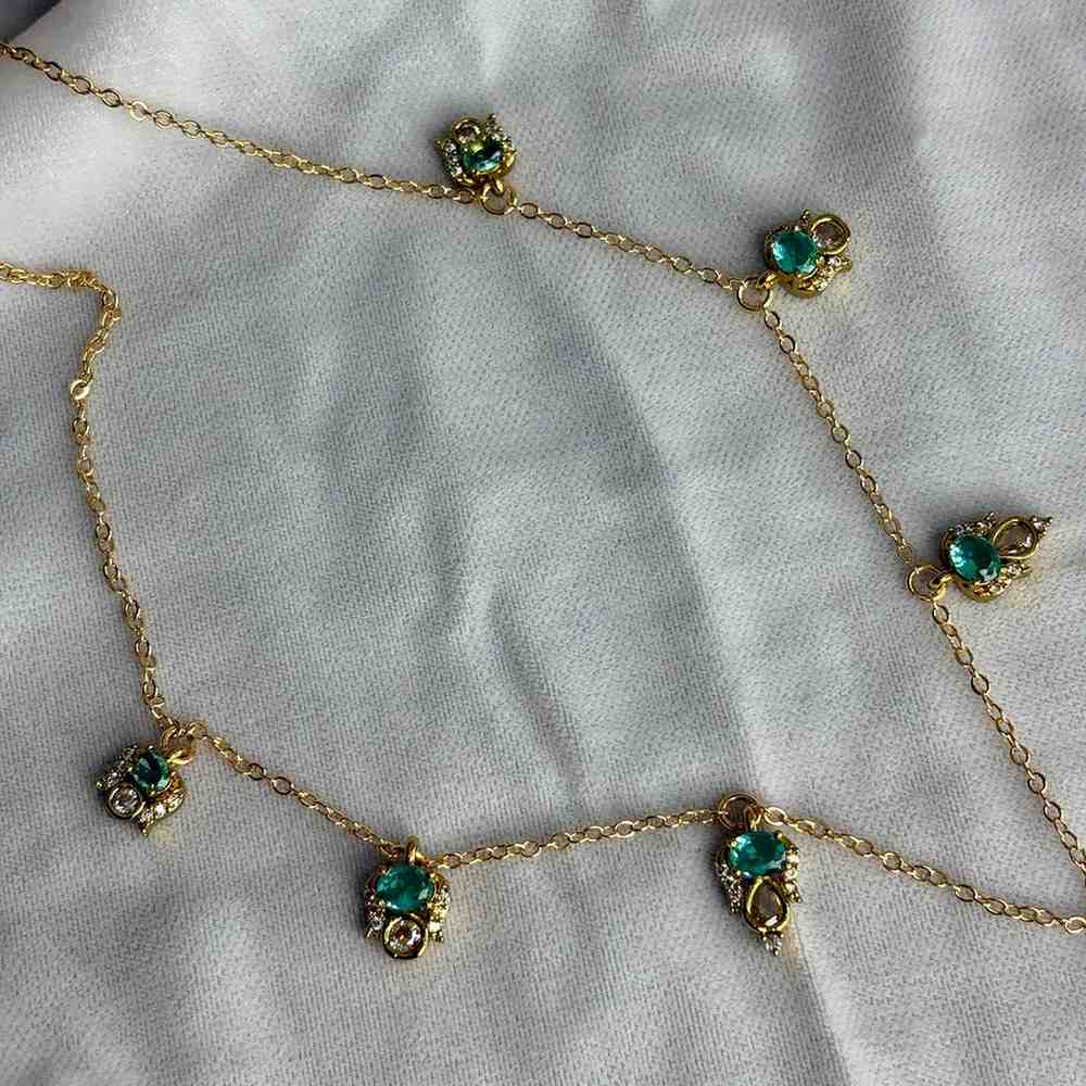 IN007 Stone invisible chain Peacock Pattern
