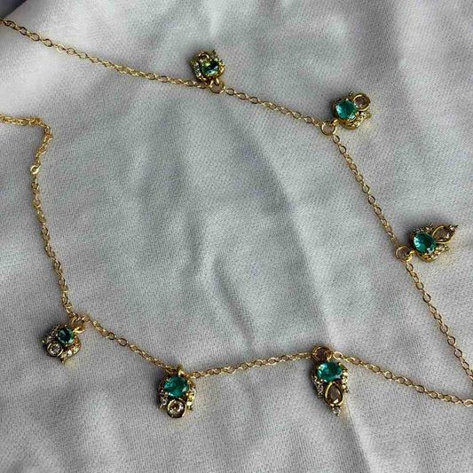 IN007 Stone invisible chain Peacock Pattern