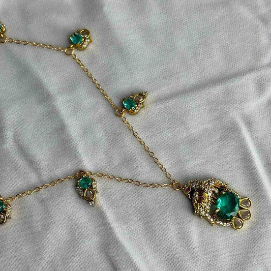 IN007 Stone invisible chain Peacock Pattern