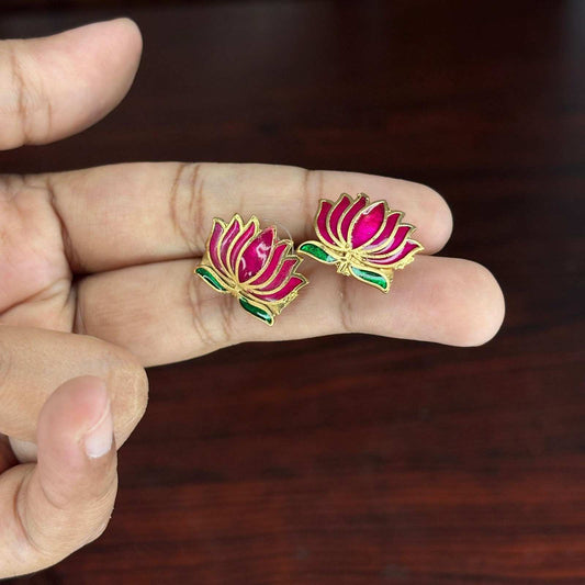 Matte Finish coin kasu Necklace with Lotus N0199-CJ20