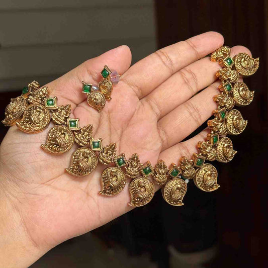 Matte finish Manga Lakshmi Necklace N0219-CJ21