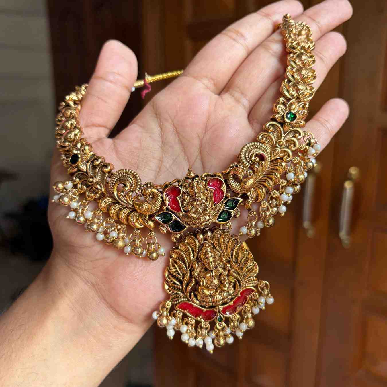 N0197 Matte Finish Lakshmi necklace