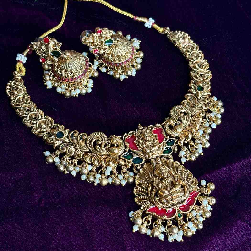 N0197 Matte Finish Lakshmi necklace