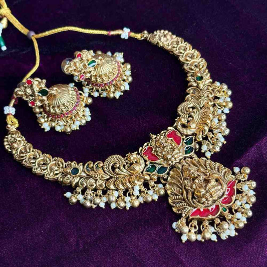 N0197 Matte Finish Lakshmi necklace