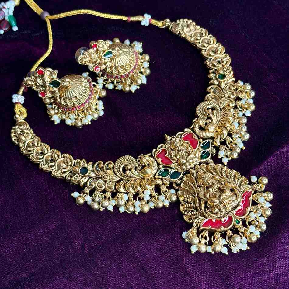 N0197 Matte Finish Lakshmi necklace