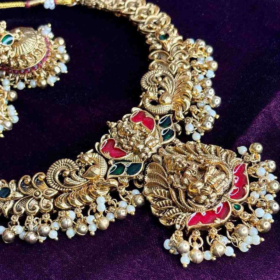 N0197 Matte Finish Lakshmi necklace