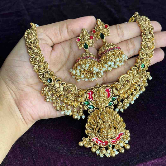N0197 Matte Finish Lakshmi necklace