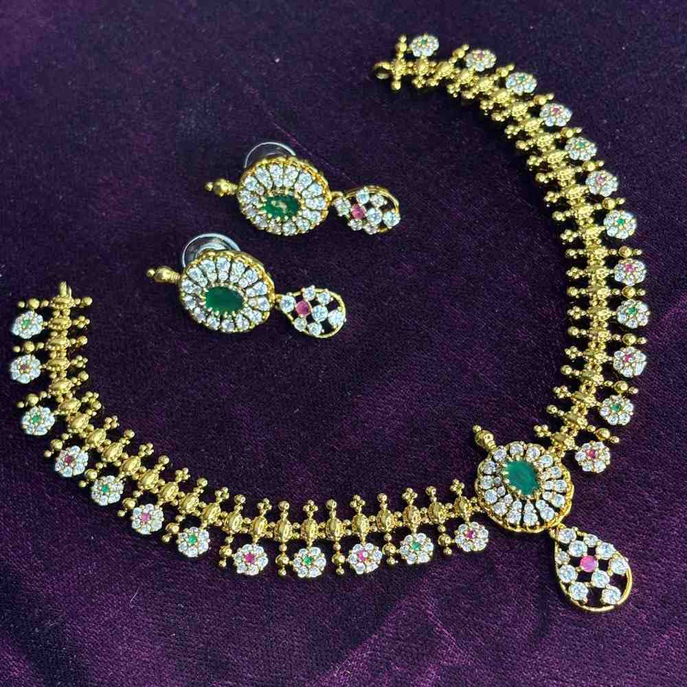 N0200  Floral Stone Necklace