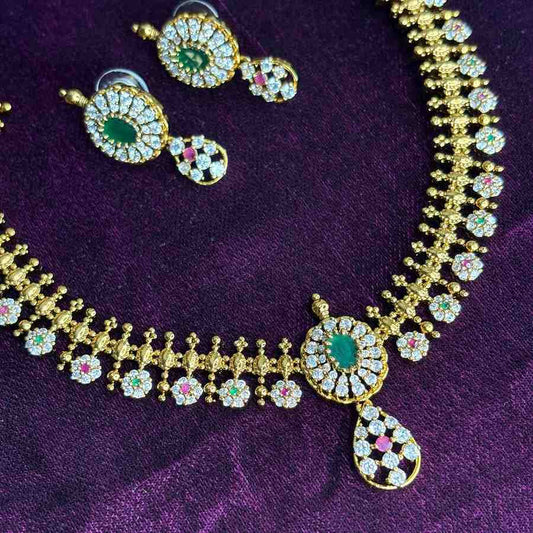 N0200  Floral Stone Necklace