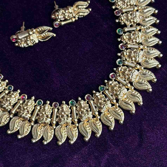 Matte finish Lakshmi Manga Necklace N0217-CJ21