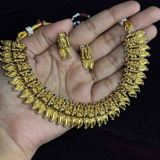 Matte finish Lakshmi Manga Necklace N0217-CJ21