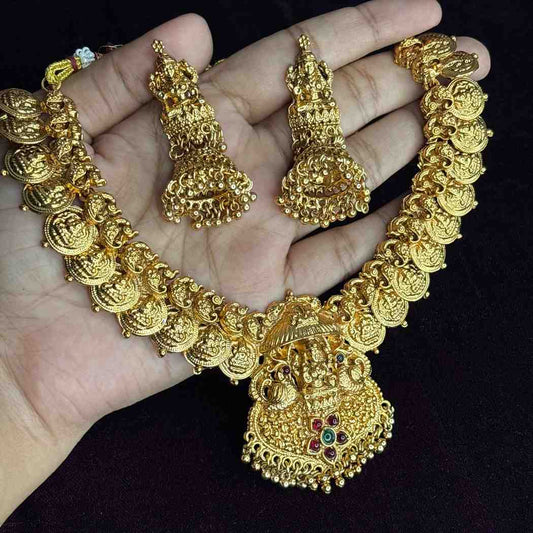 Matte finish Lakshmi Necklace N0215-CJ31