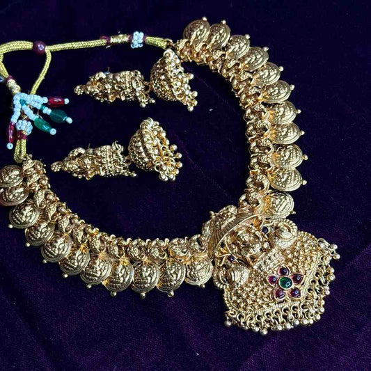 Matte finish Lakshmi Necklace N0215-CJ31
