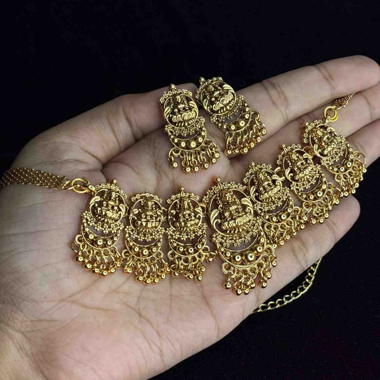 Matte finish Lakshmi Chocker/ Necklace N0214-CJ17