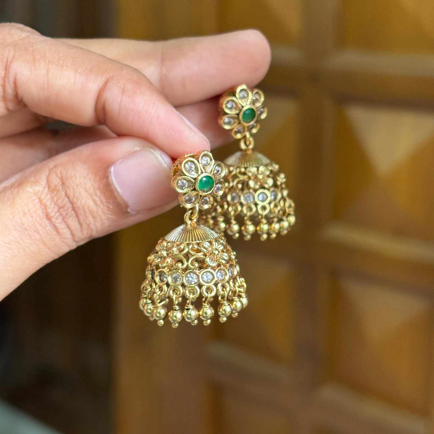J0089 Small Size Floral Jhumka