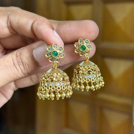 J0089 Small Size Floral Jhumka
