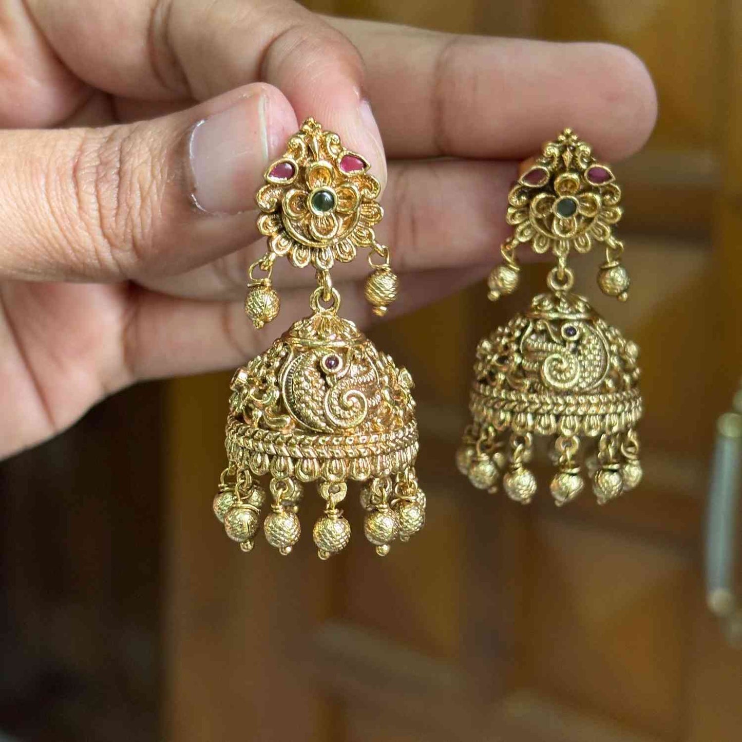 J0087  Peacock Jhumka