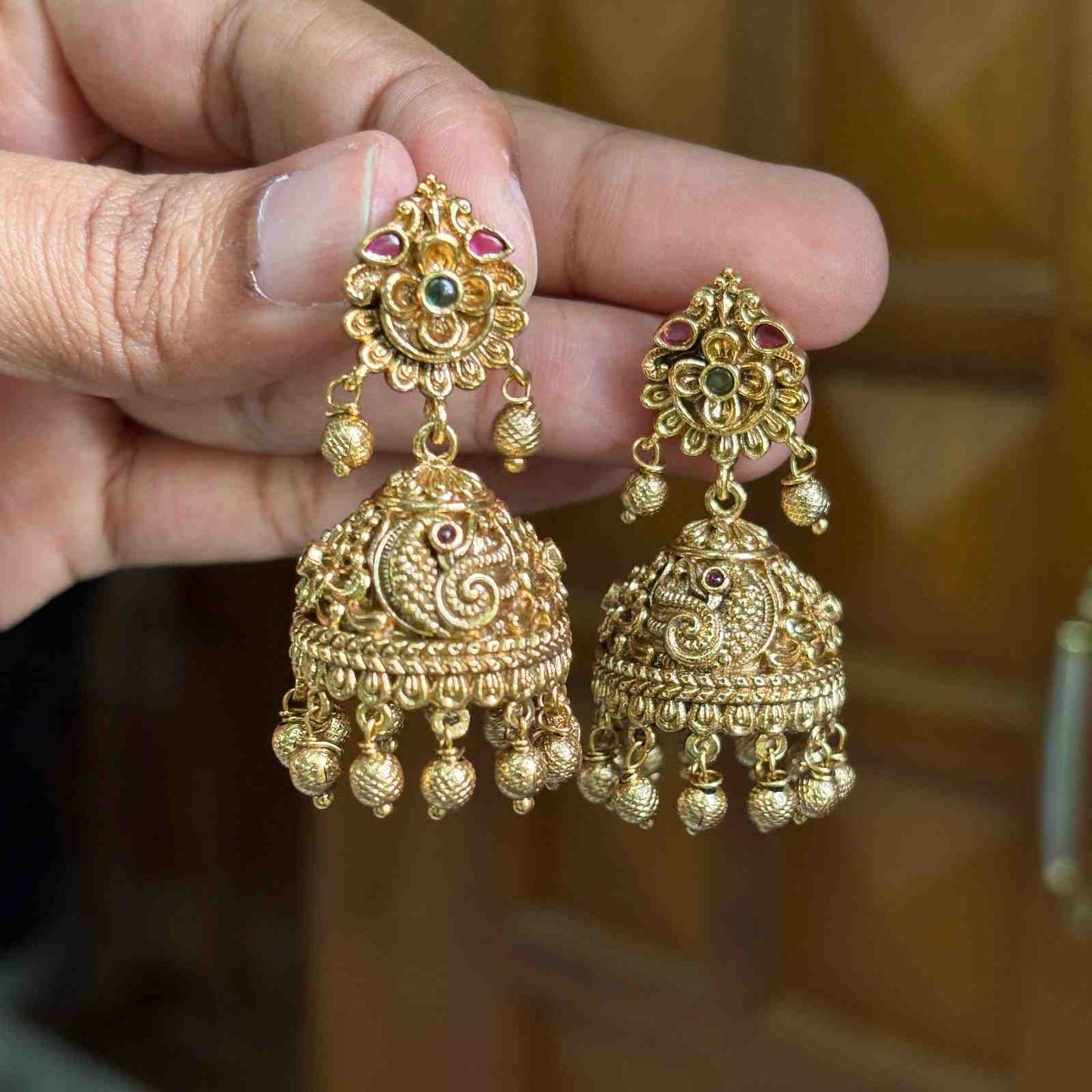 J0087  Peacock Jhumka