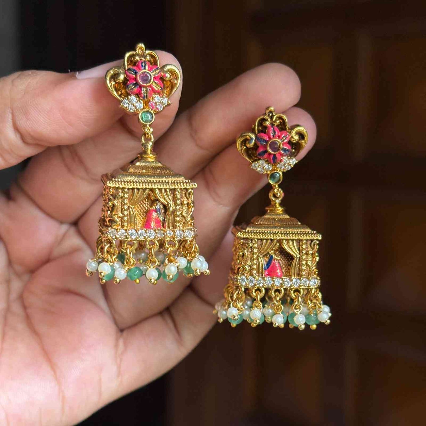 Premium Quality Meenakari Enamel Painted Jhumka J0085-N80