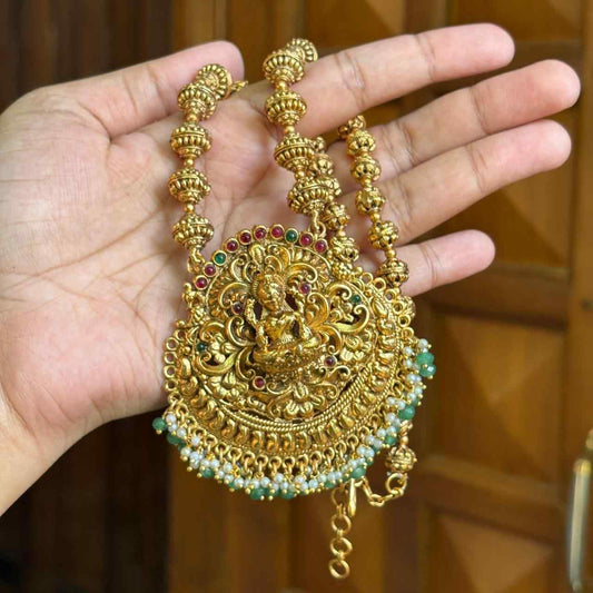 Mate Finish Middle Length Lakshmi Haram with matching jhumkas H0006-CJ52