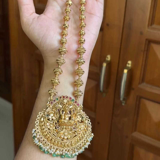 Mate Finish Middle Length Lakshmi Haram with matching jhumkas H0006-CJ52