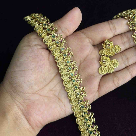 Premium Quality Floral Pattern Gold  Replica Coin Kasumala Haram H0061-N120
