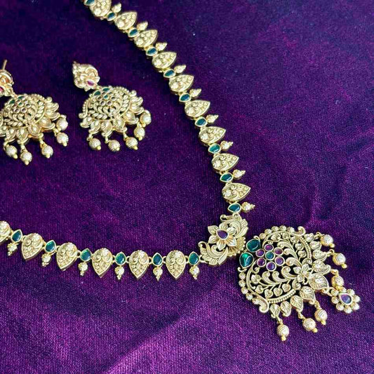 Premium Quality Floral PatternGold  Replica Middle Length Haram H0060-N90