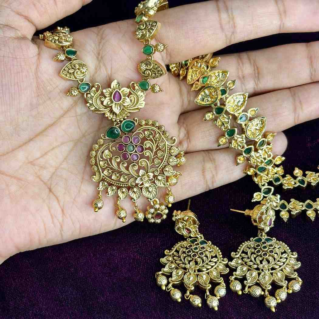 Premium Quality Floral PatternGold  Replica Middle Length Haram H0060-N90