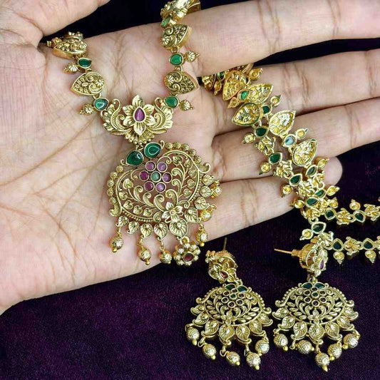 Premium Quality Floral PatternGold  Replica Middle Length Haram H0060-N90