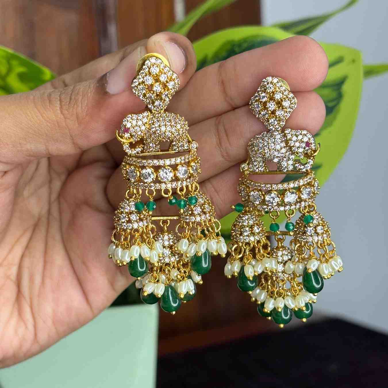 Premium Quality Traditional Collection Stone Jhumka J0094-S59