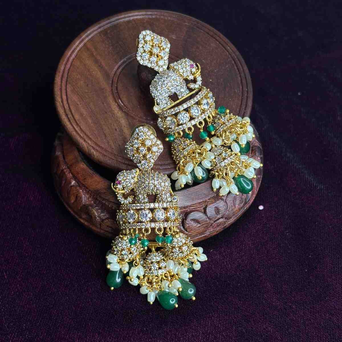 Premium Quality Traditional Collection Stone Jhumka J0094-S59