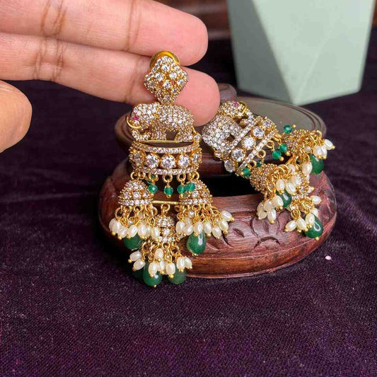 Premium Quality Traditional Collection Stone Jhumka J0094-S59