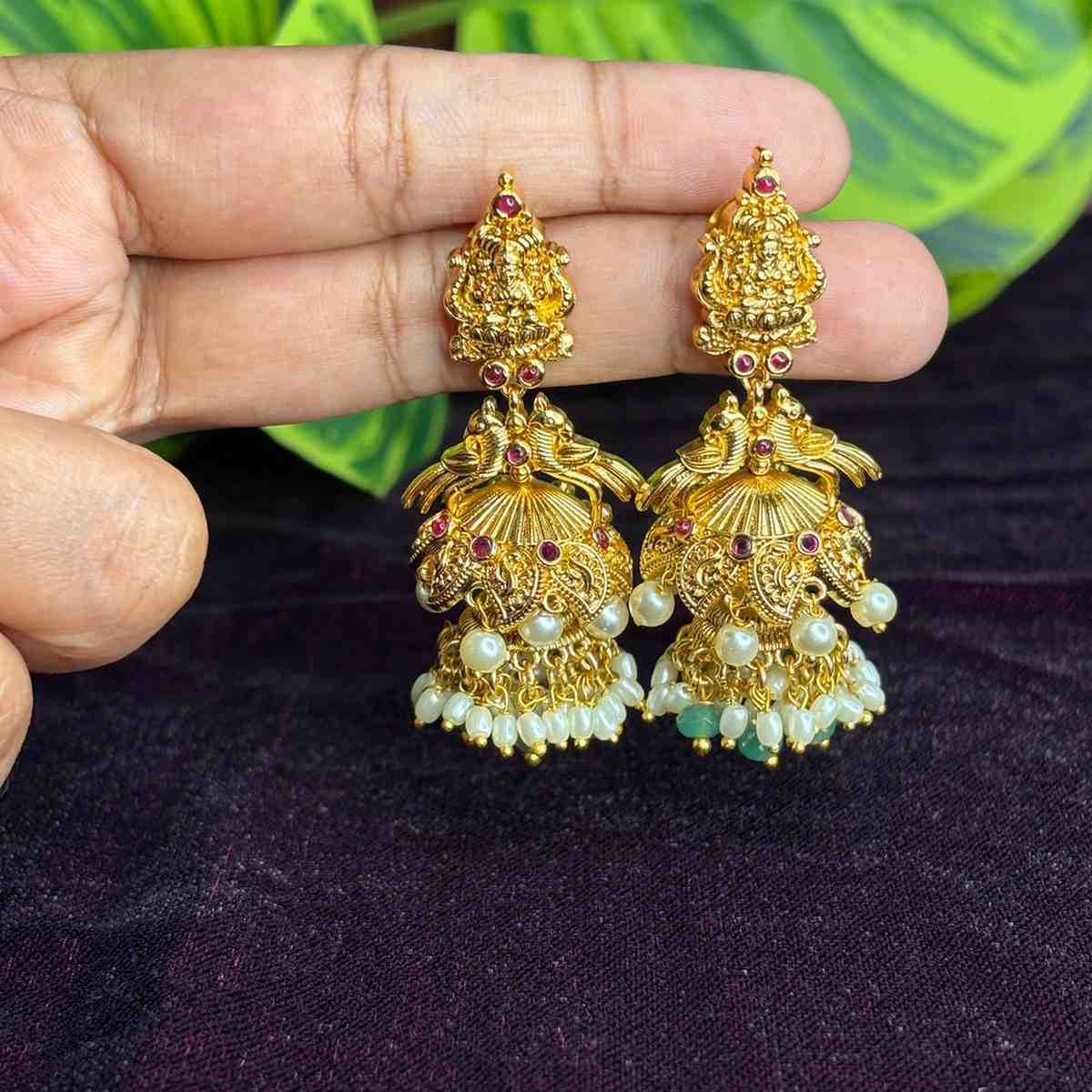 Premium Quality Traditional Temple Collection Layered Jhumka J0098-S45