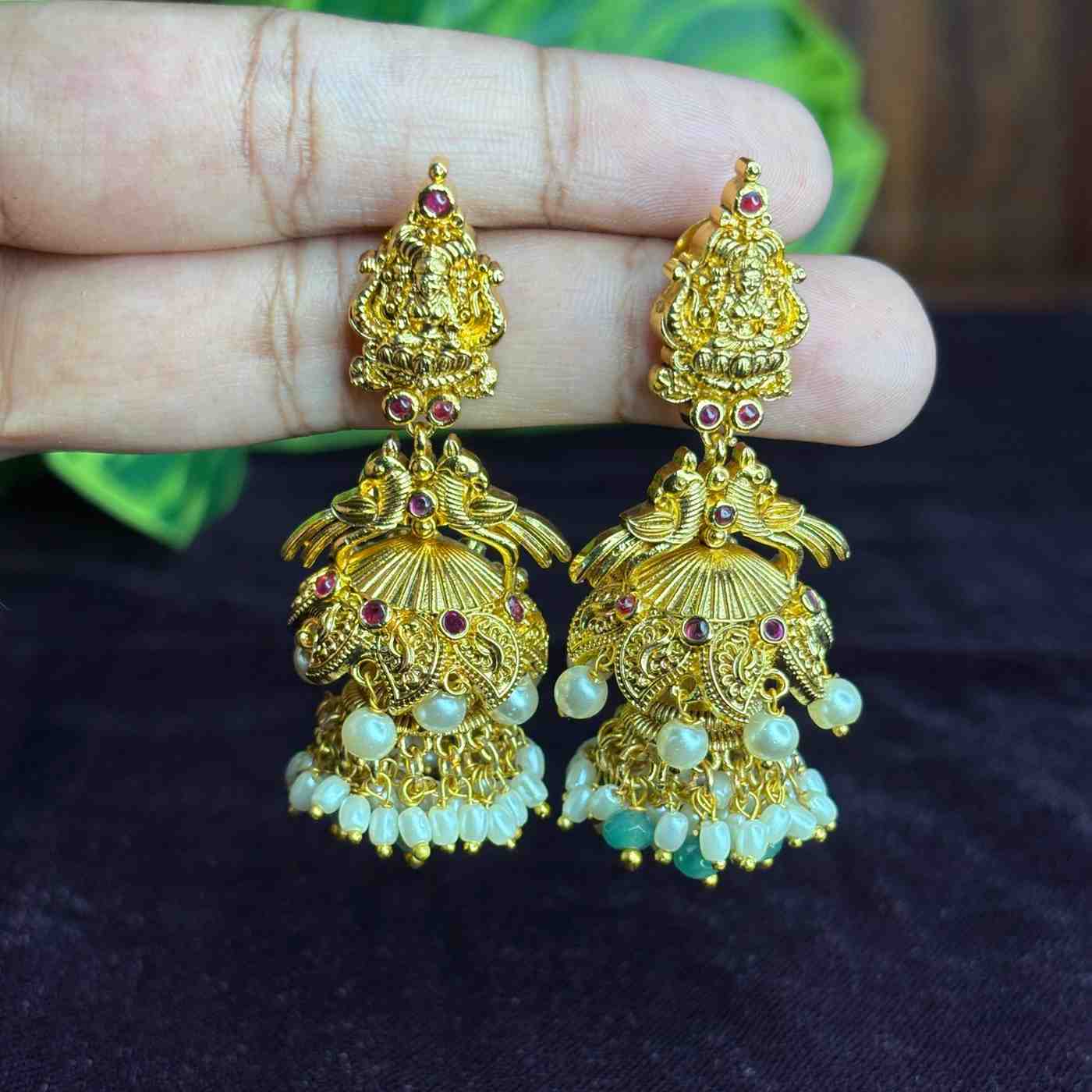 Premium Quality Traditional Temple Collection Layered Jhumka J0098-S45