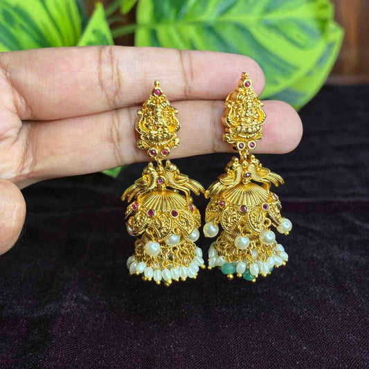 Premium Quality Traditional Temple Collection Layered Jhumka J0098-S45