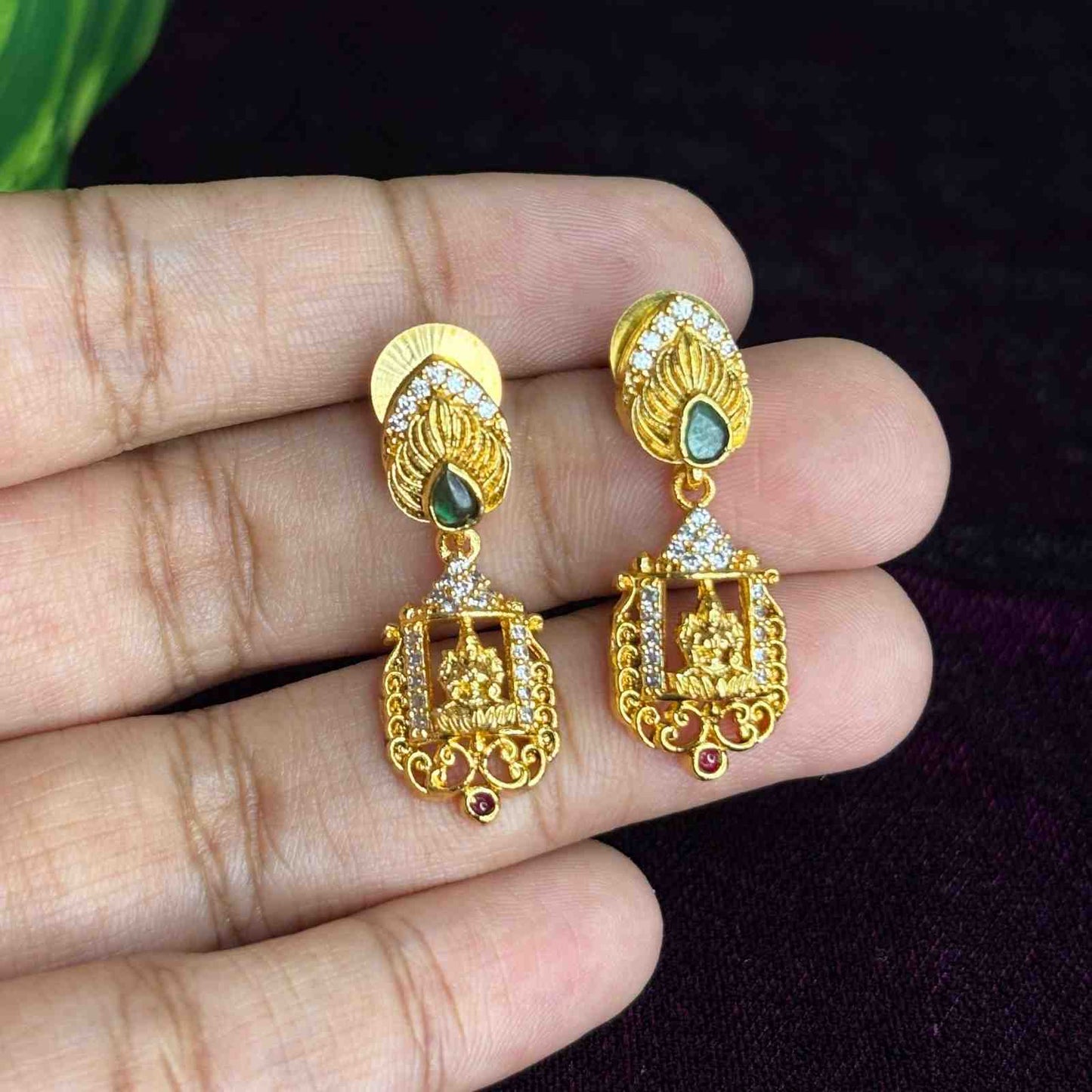 Premium Quality Small size Traditional Temple Collection Earrings J0097-S17