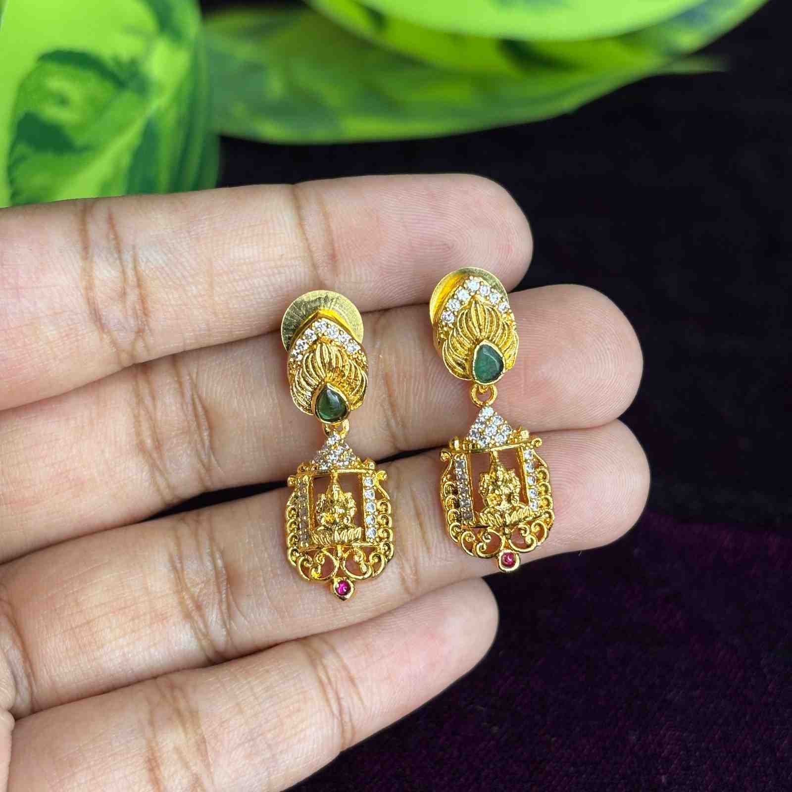 Premium Quality Small size Traditional Temple Collection Earrings J0097-S17