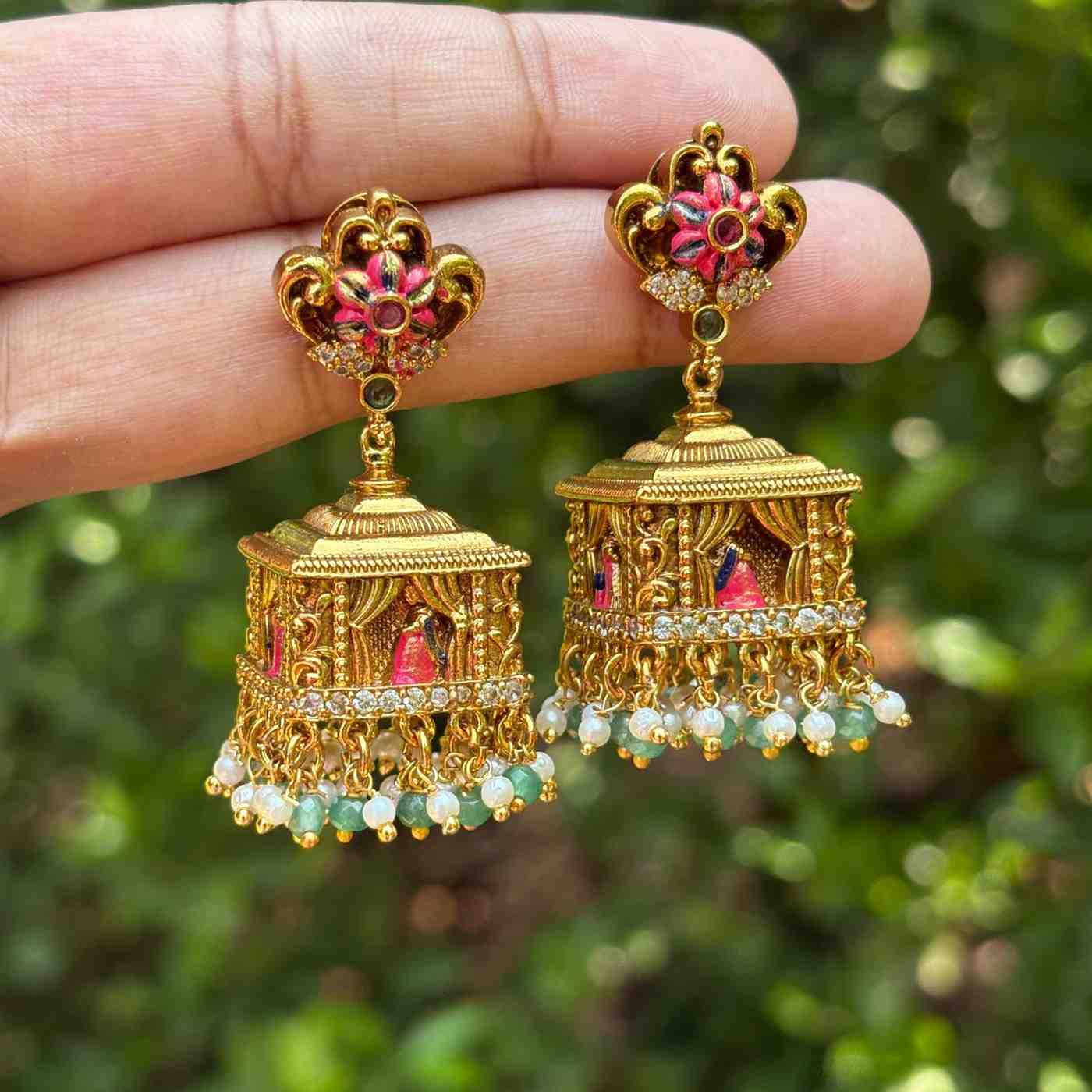 Premium Quality Meenakari Enamel Painted Jhumka J0085-N80